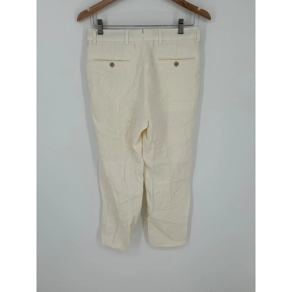 Todd Snyder 100% Linen Sutton Dress Suit Pants Mens Sz 28x25 Actual Ivory K0
